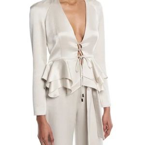 Alexis Reagan Lace-Up Ruffle Peplum Top - NWOT, XS